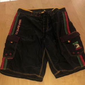 Maui rippers Rasta colors board shorts